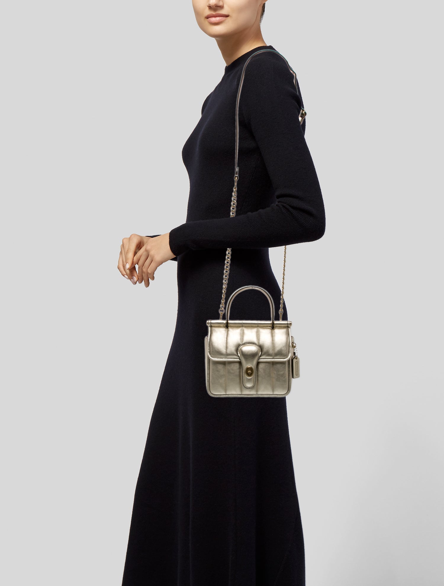 Coach Leather Top Handle Bag