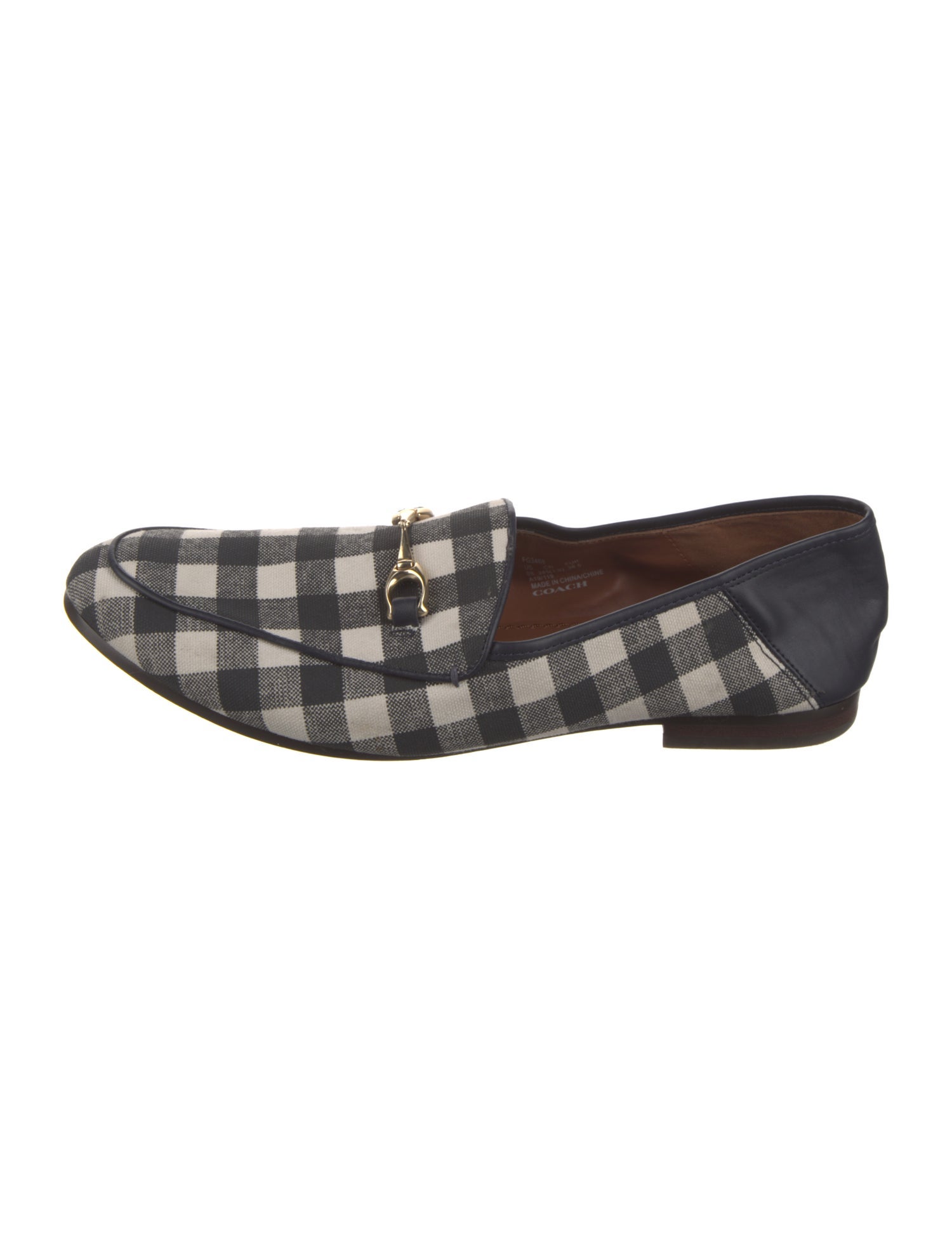 Coach Leather Plaid Print Loafers