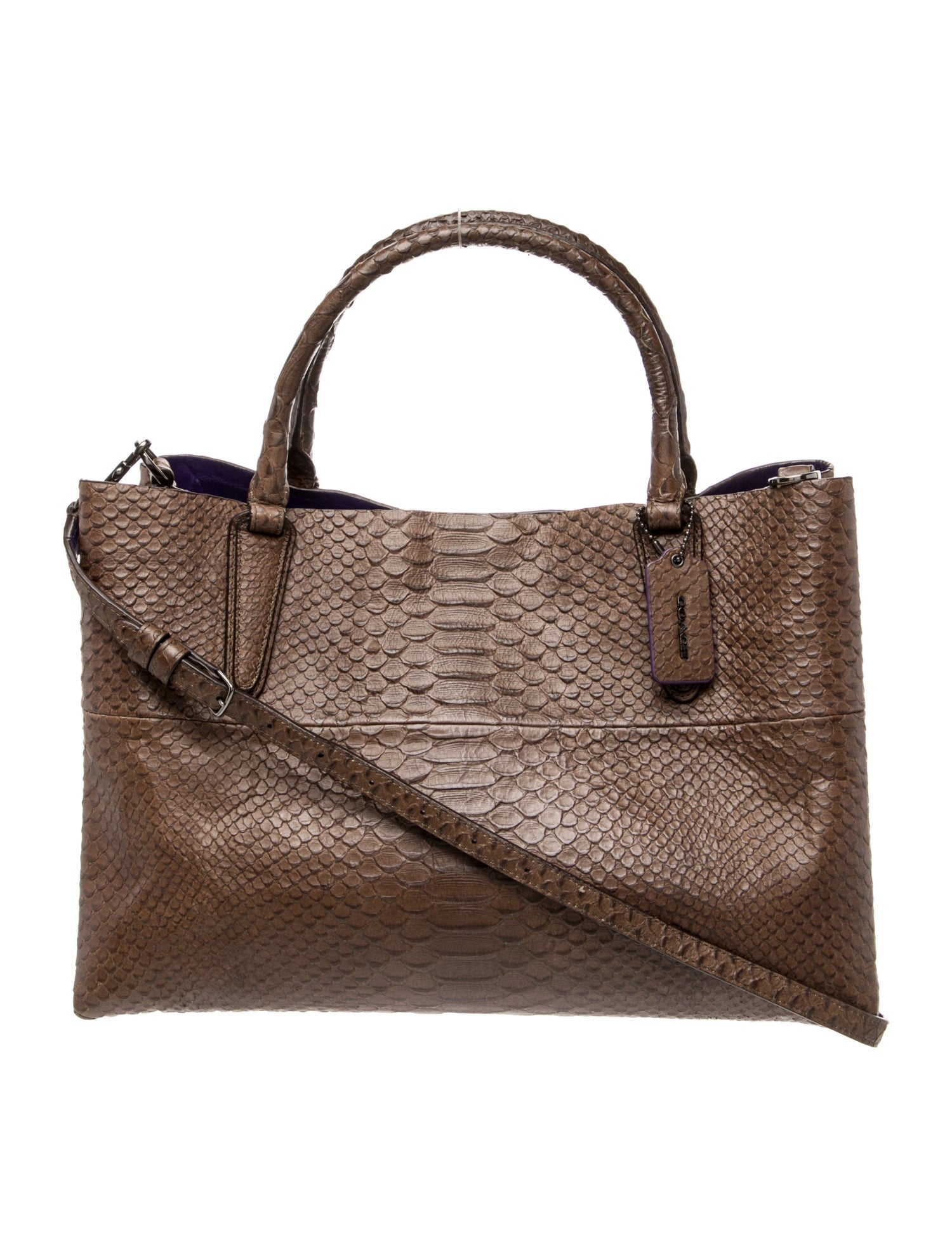 Coach Embossed Leather Soft Borough