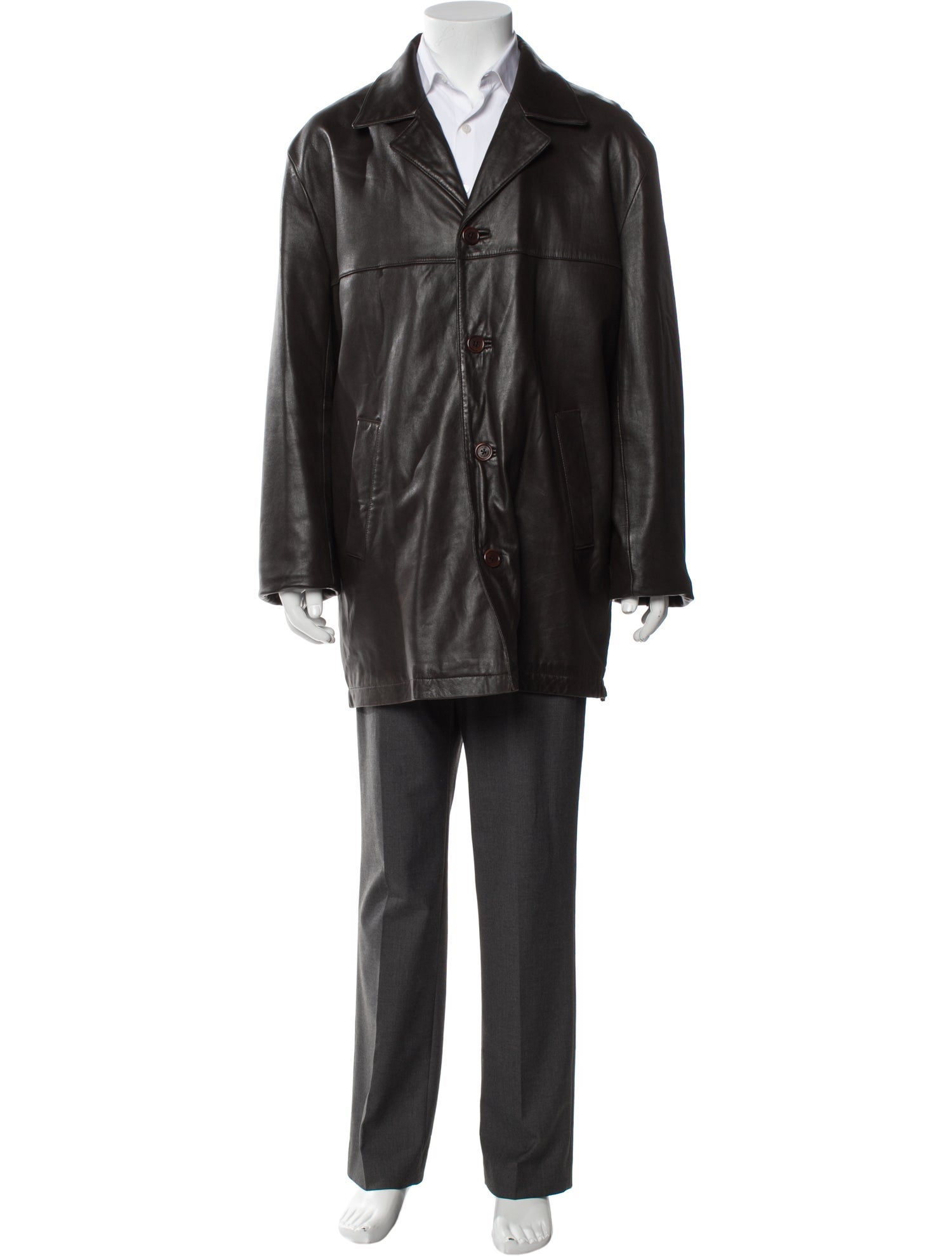 Coach Leather Overcoat