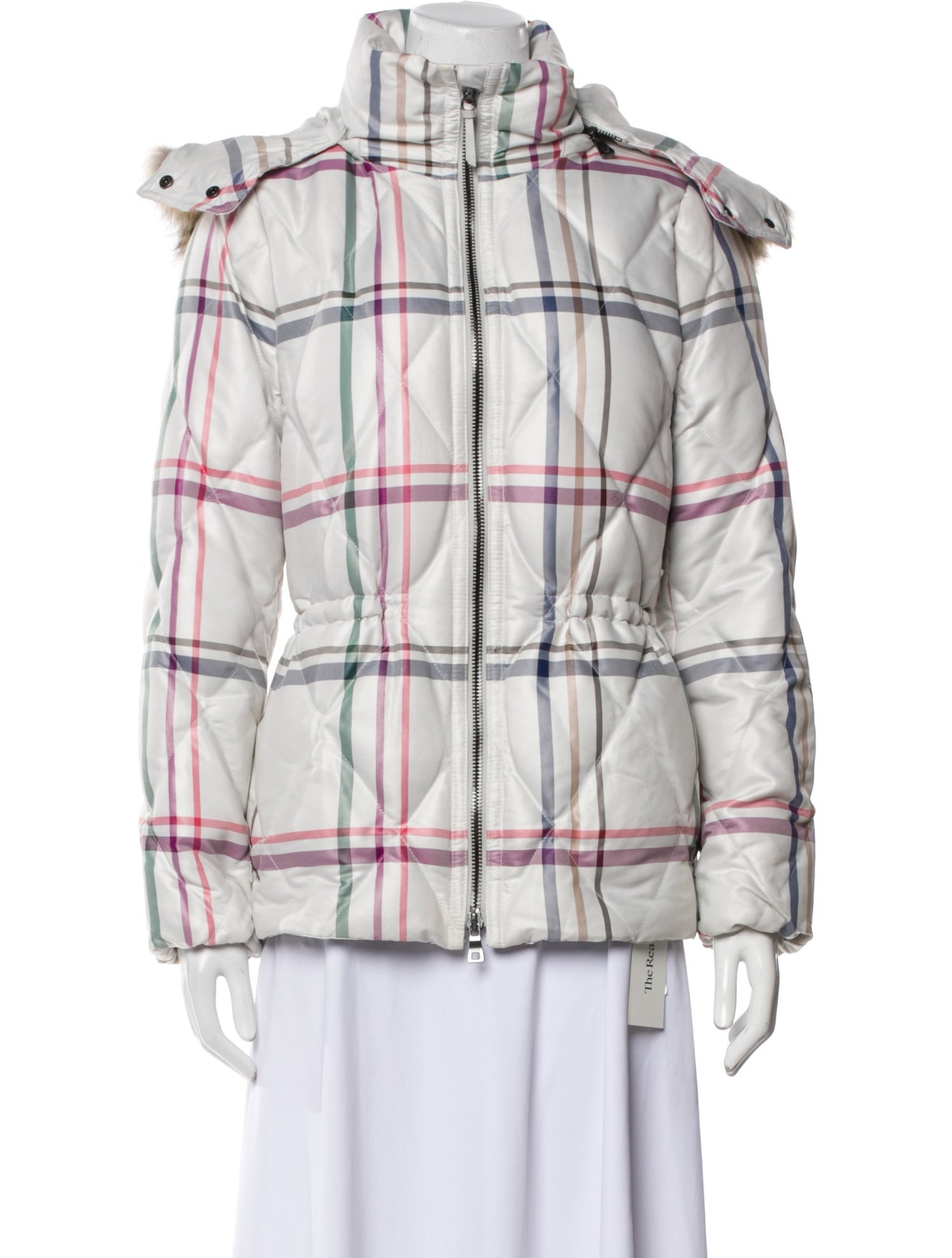 Coach Plaid Print Down Jacket