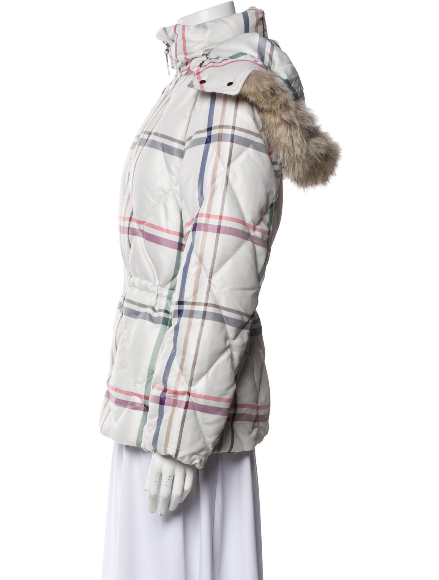 Coach Plaid Print Down Jacket