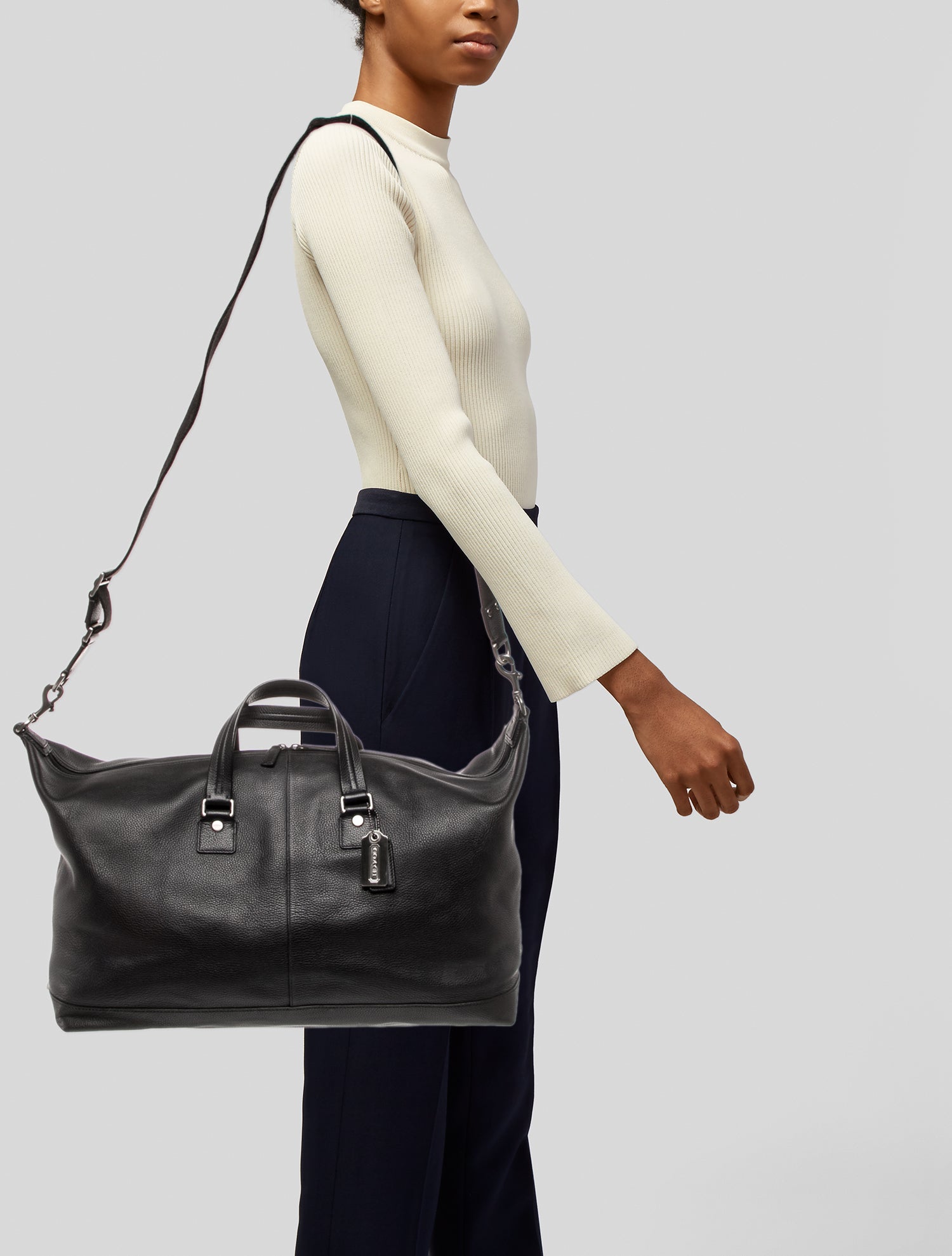 Coach Leather Weekender Bag