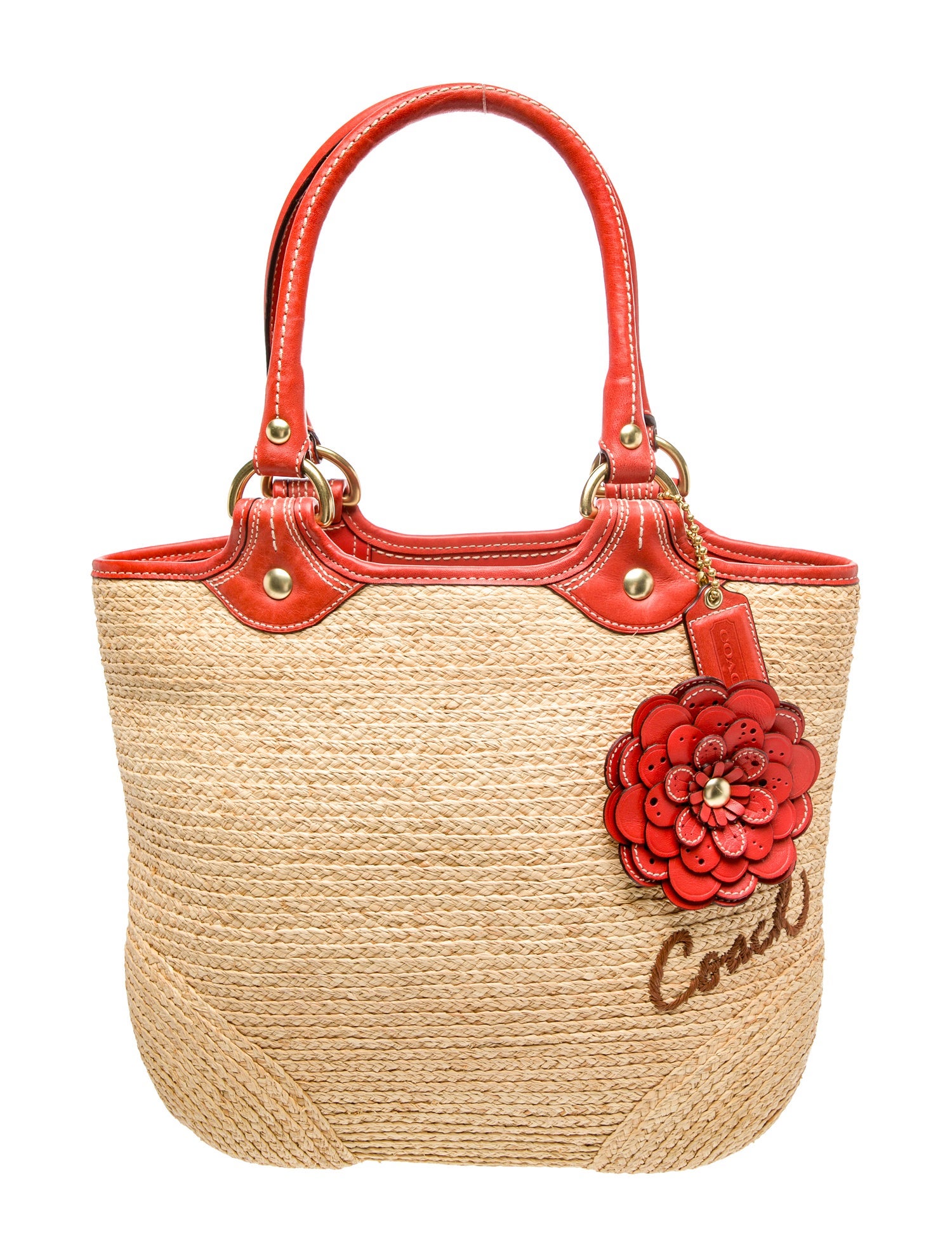 Coach Straw Shoulder Bag