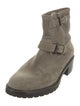 Coach Suede Colorblock Pattern Moto Boots