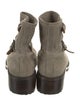 Coach Suede Colorblock Pattern Moto Boots