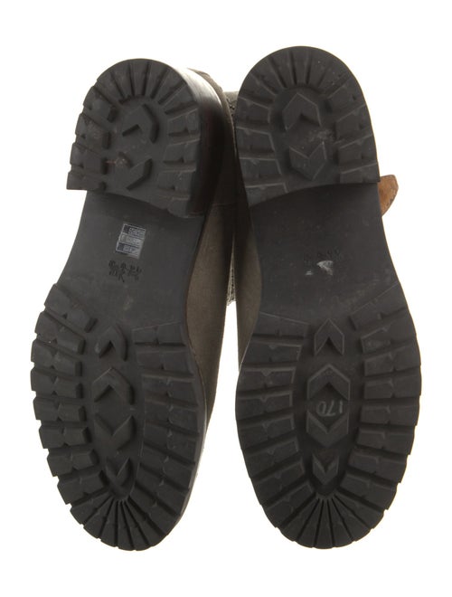 Coach Suede Colorblock Pattern Moto Boots