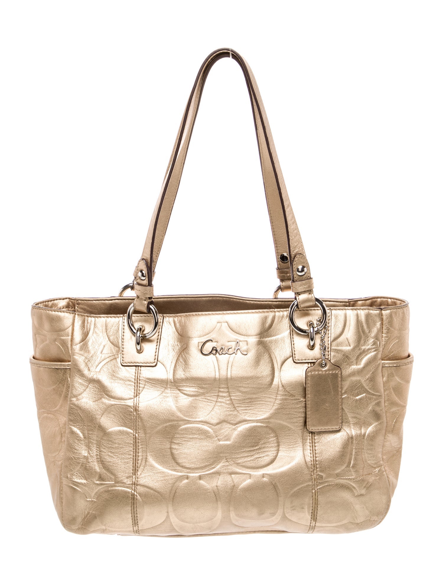 Coach Embossed Leather Shoulder Bag