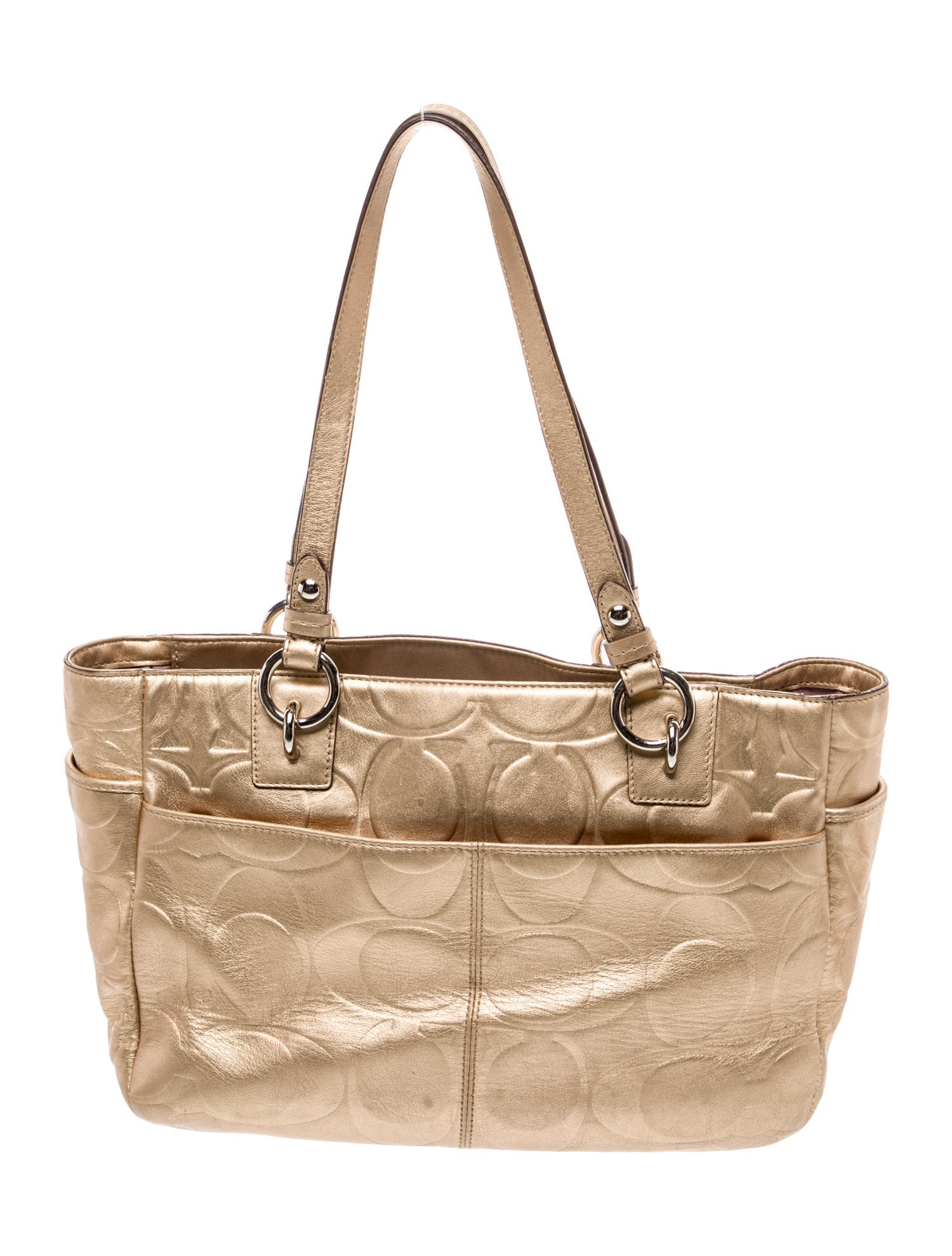 Coach Embossed Leather Shoulder Bag
