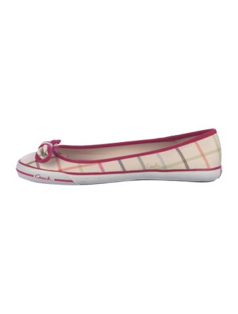 Coach Canvas Printed Flats