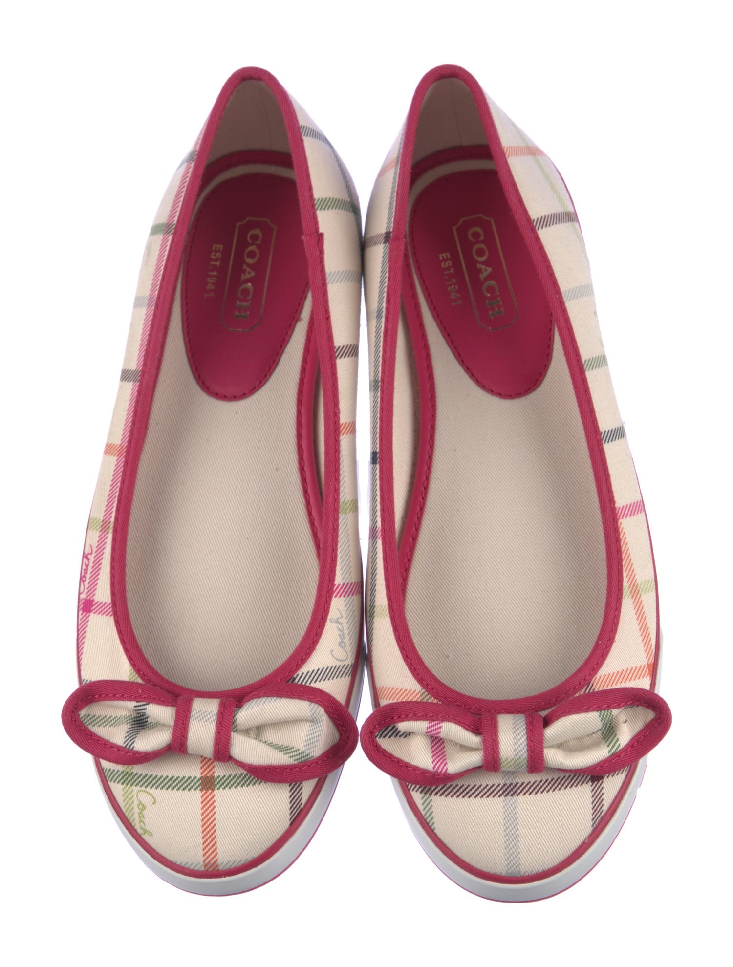 Coach Canvas Printed Flats