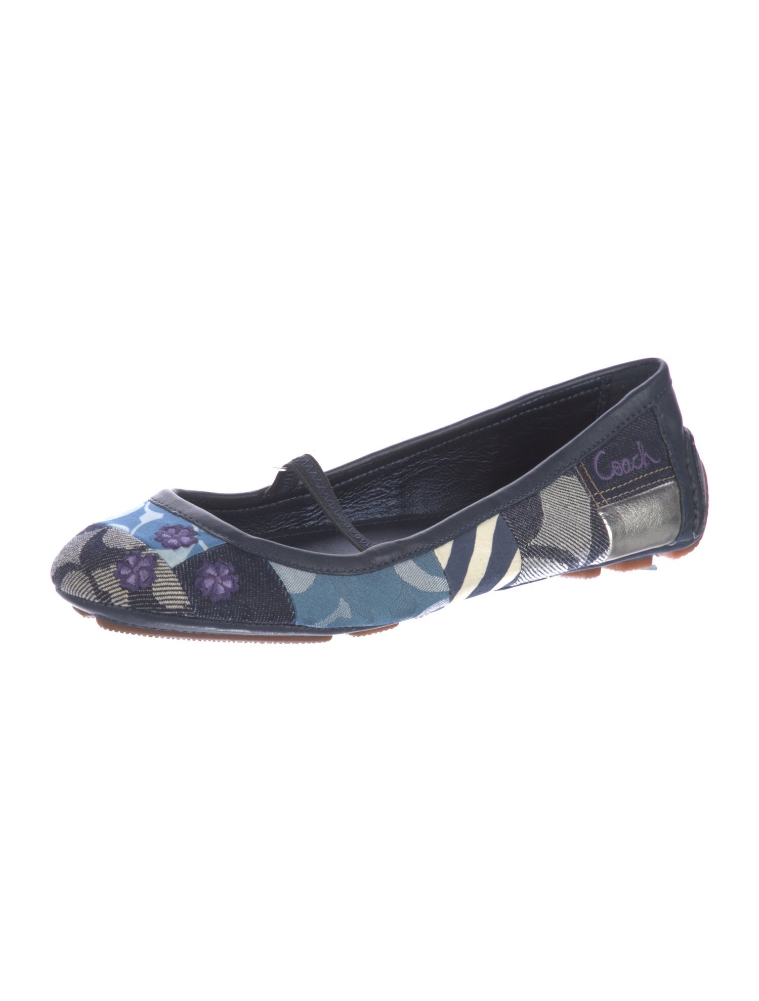 Coach Denim Printed Ballet Flats