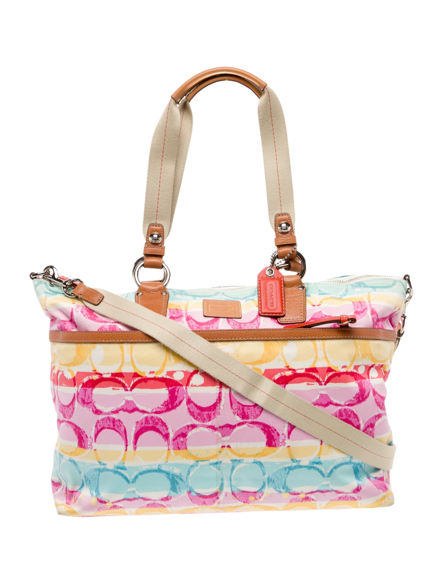 Coach Leather Trim Diaper Bag