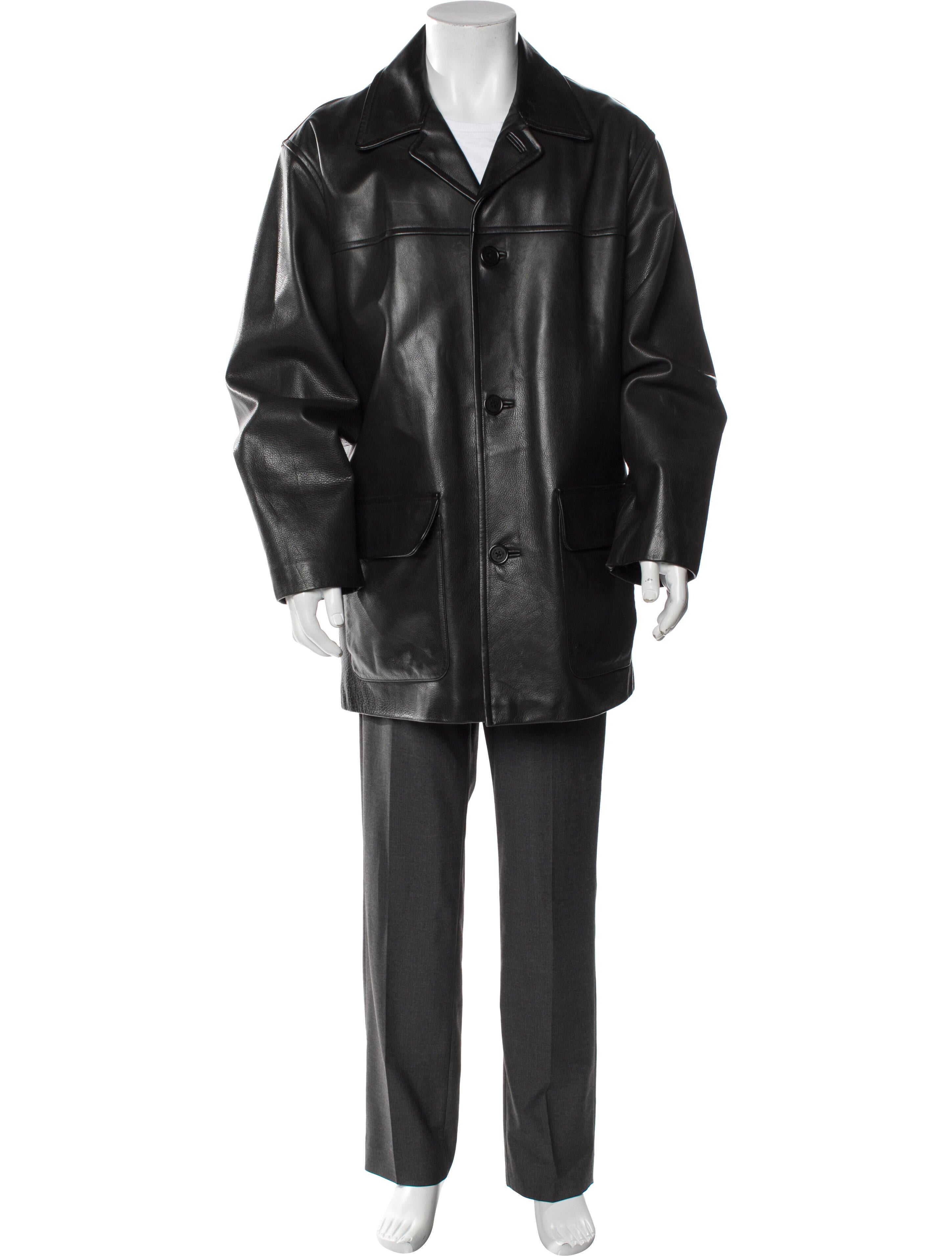 Coach Leather Overcoat