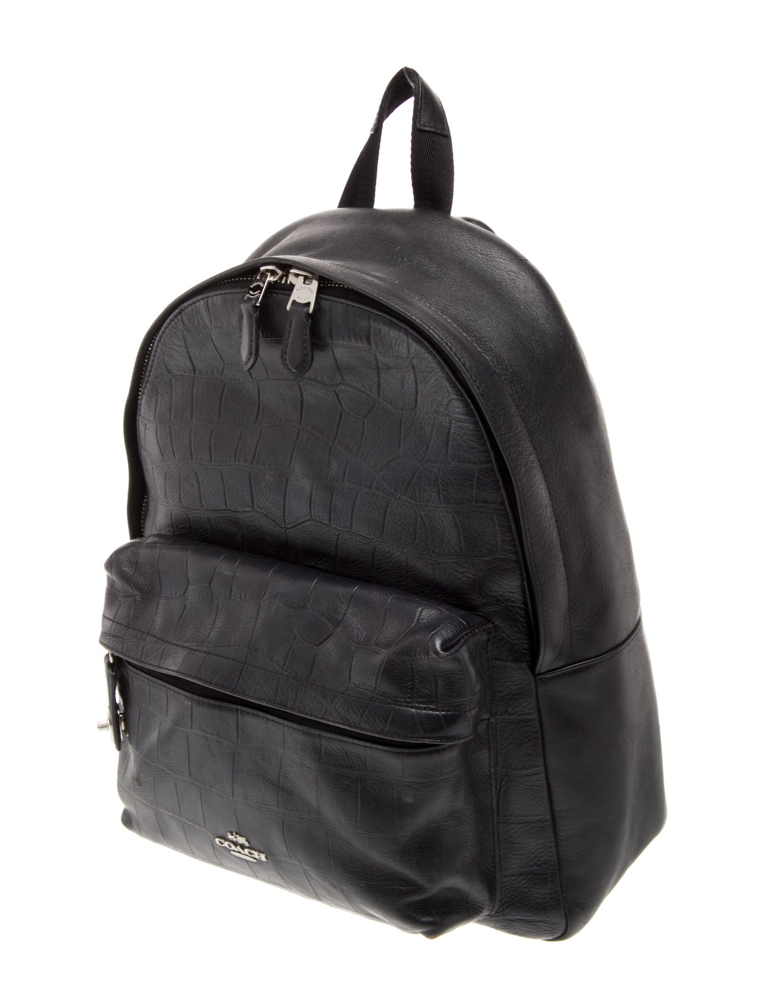 Coach Embossed Leather Backpack