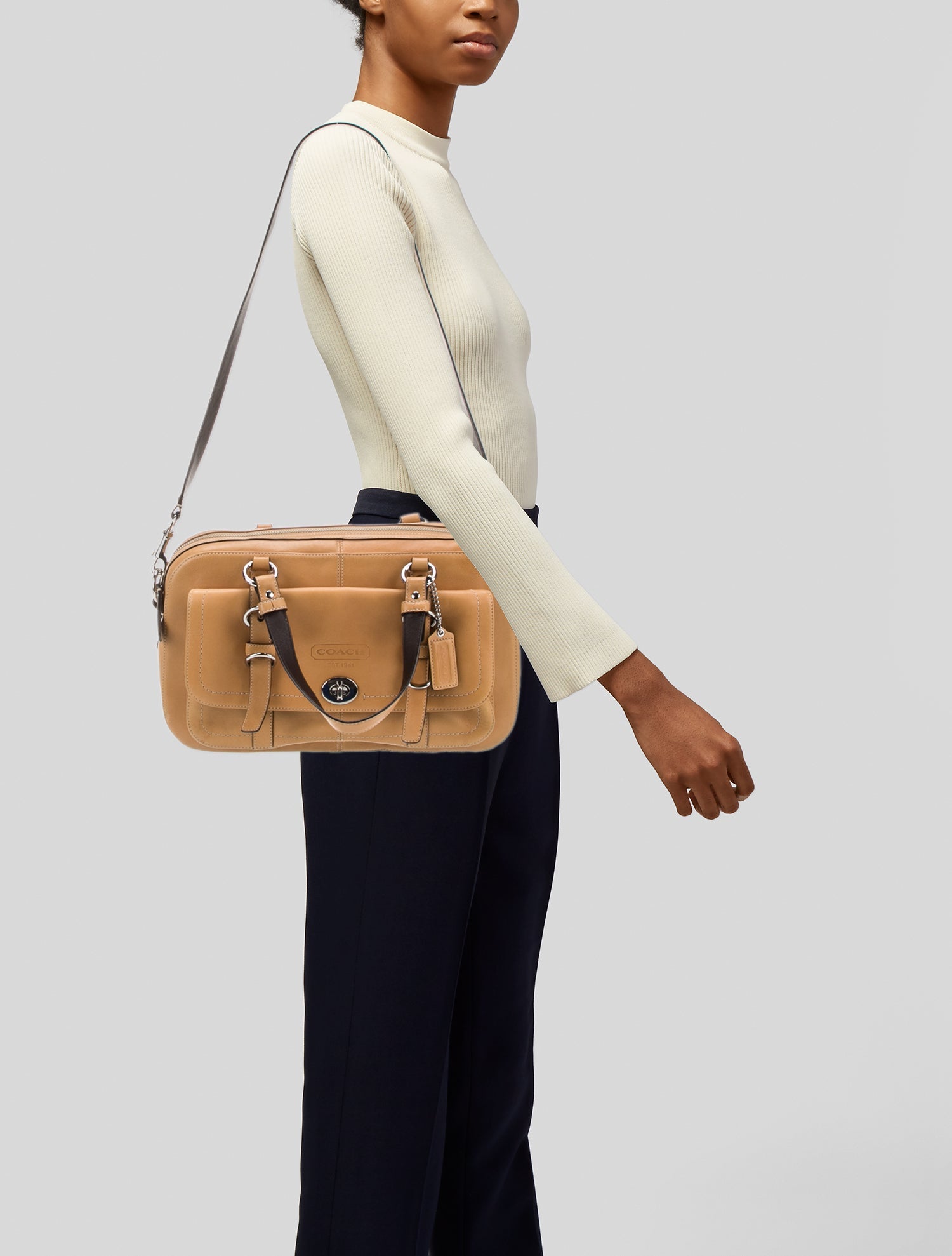 Coach Leather Top Handle Bag