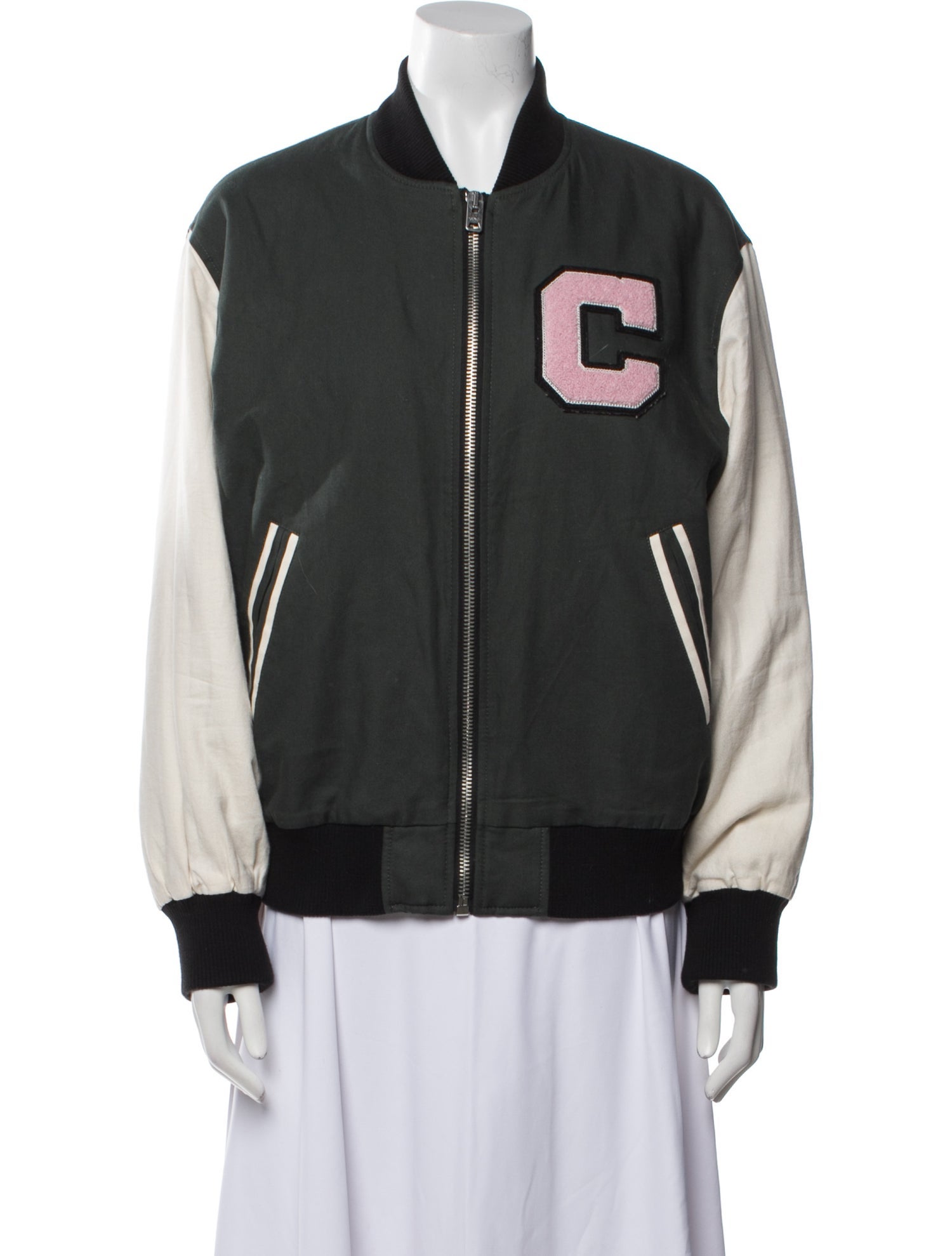 Coach Colorblock Pattern Bomber Jacket