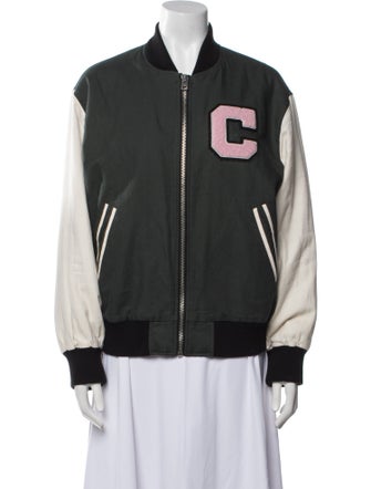 Coach Colorblock Pattern Bomber Jacket