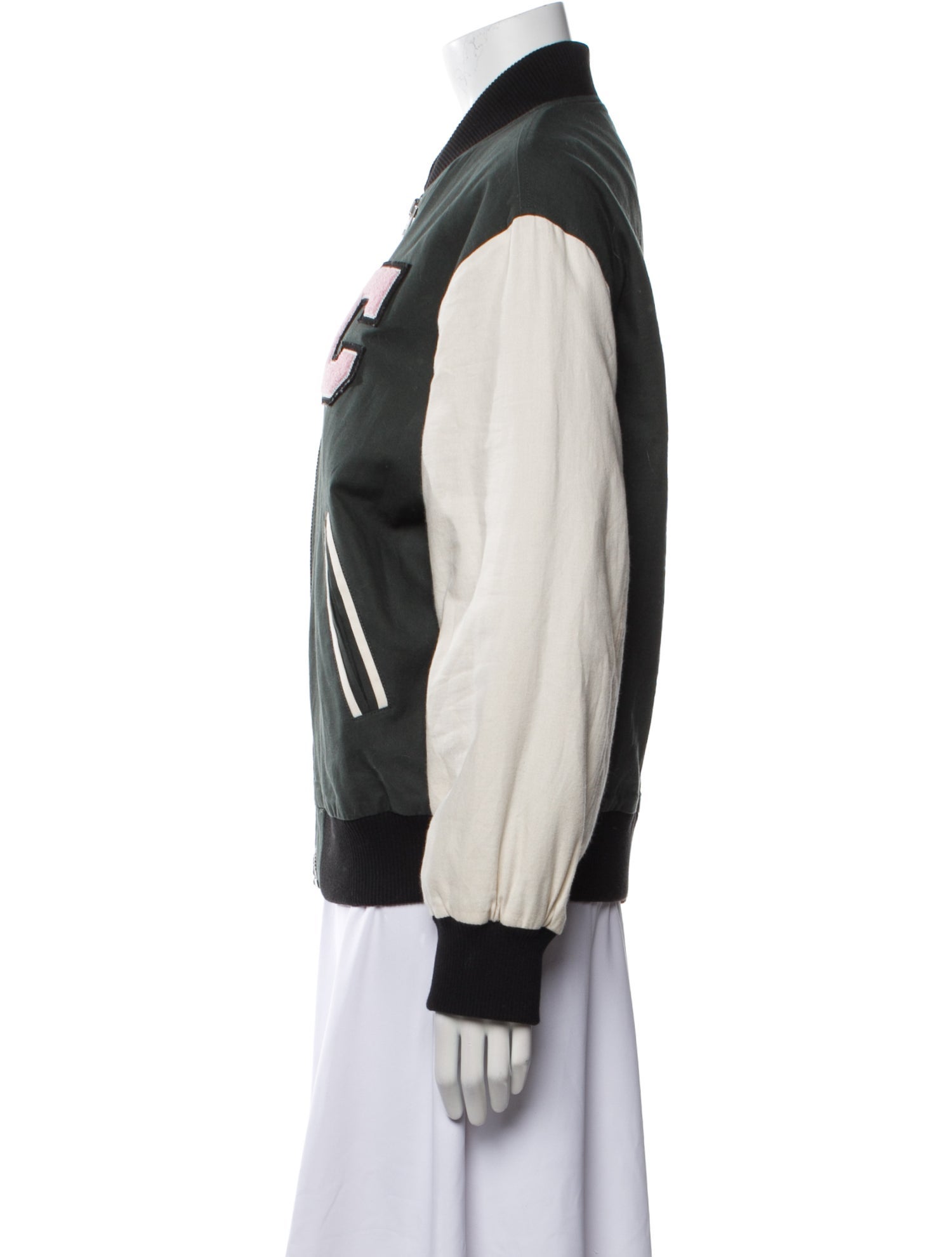 Coach Colorblock Pattern Bomber Jacket