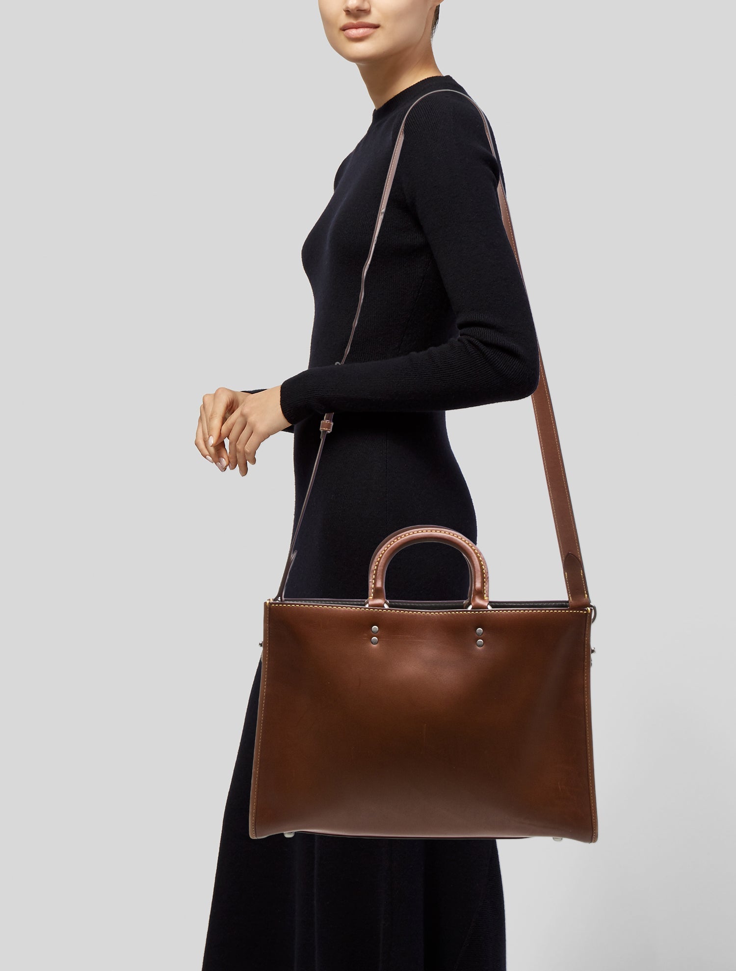 Coach Leather Top Handle Bag