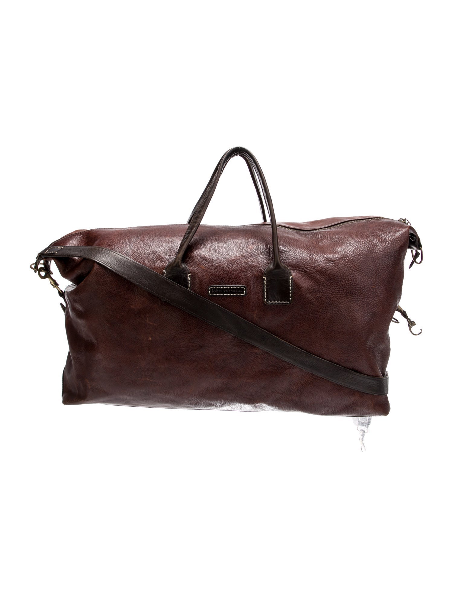 John Varvatos Leather Weekender Bag