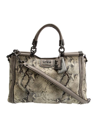 Coach Embossed Leather Top Handle Bag