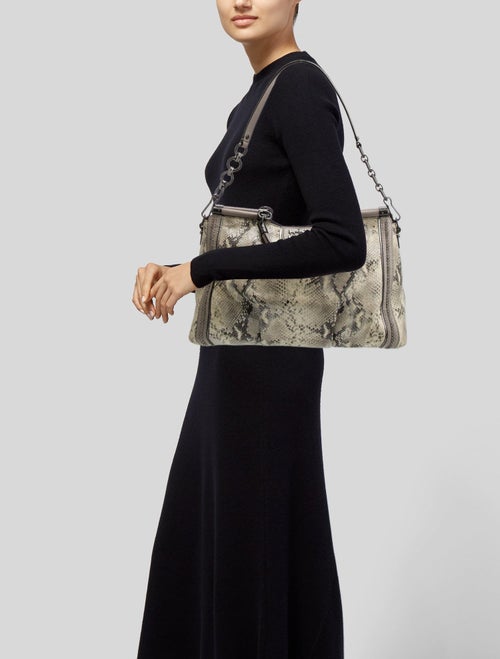 Coach Embossed Leather Top Handle Bag