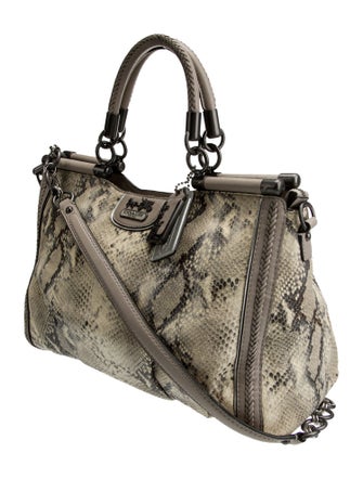 Coach Embossed Leather Top Handle Bag