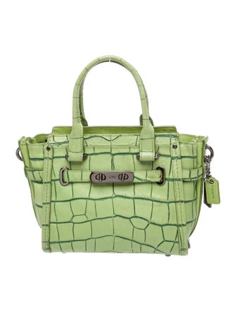 Coach Embossed Leather Top Handle Bag