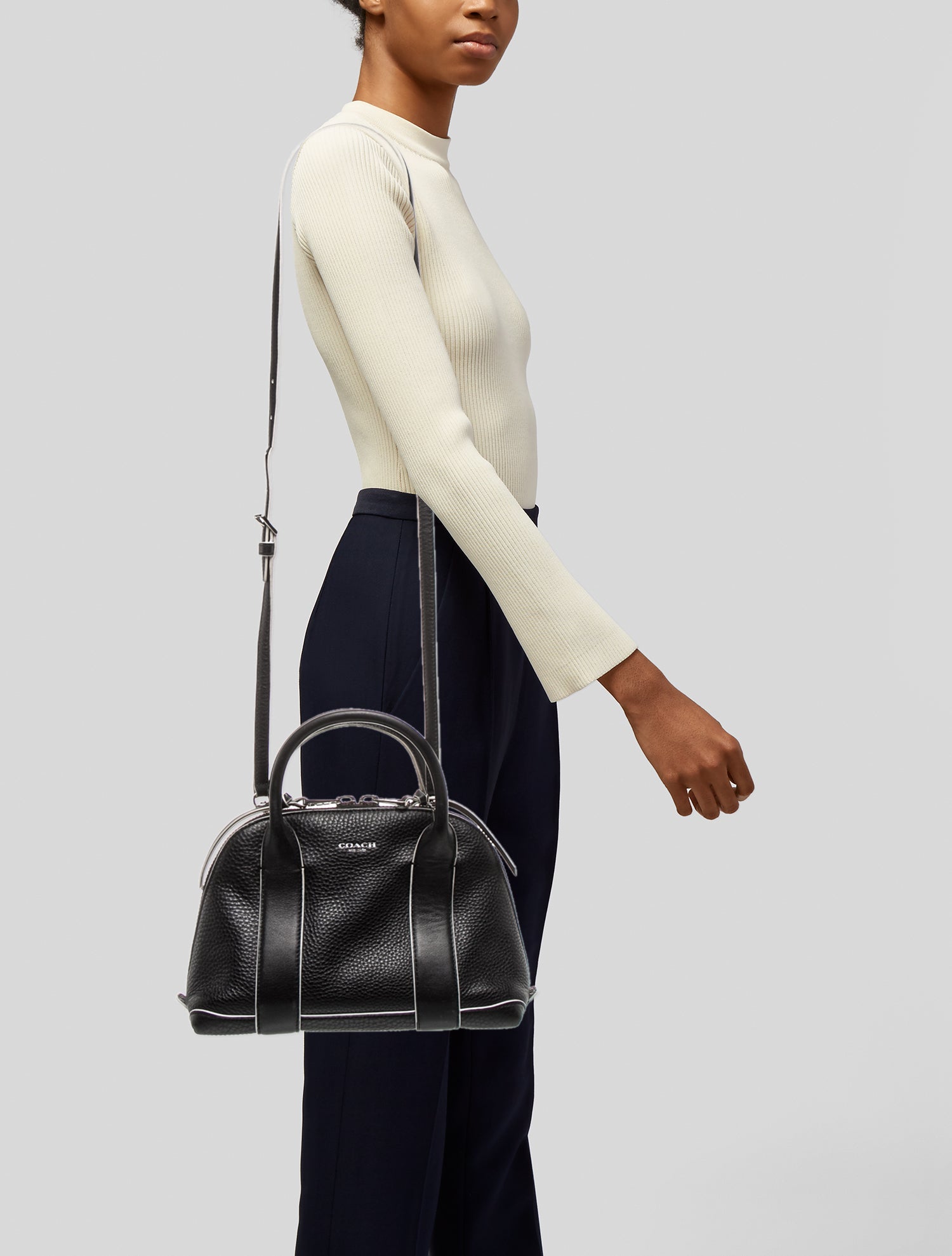 Coach Leather Top Handle Bag