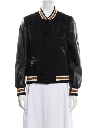 Coach Wool Striped Bomber Jacket