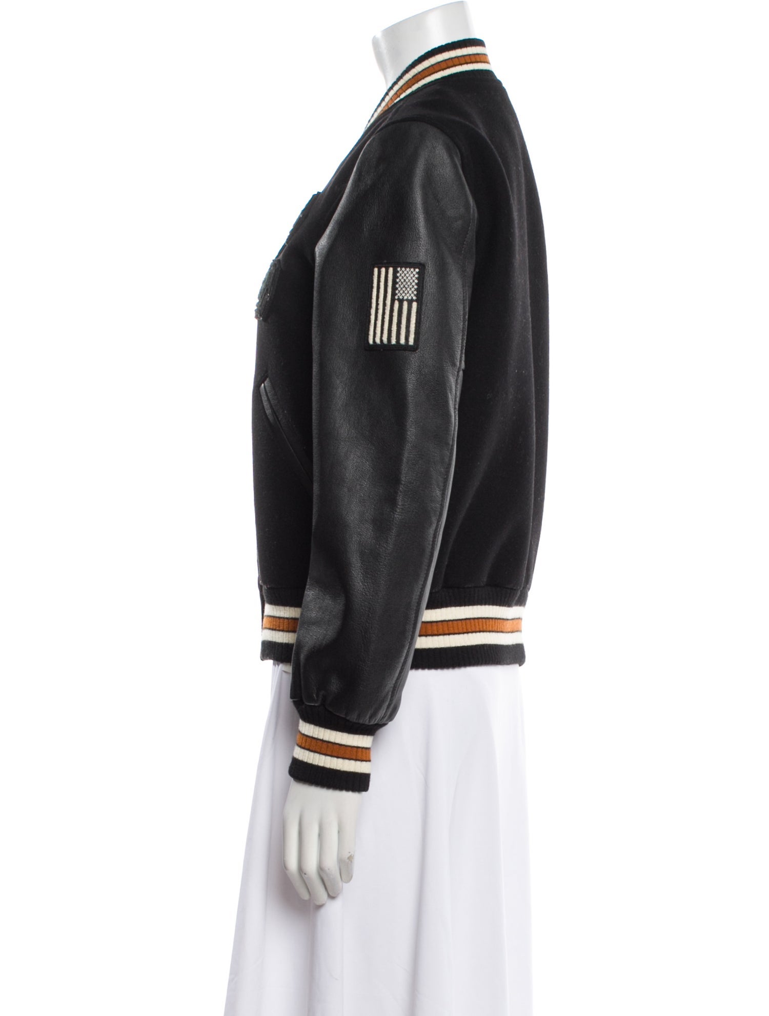 Coach Wool Striped Bomber Jacket