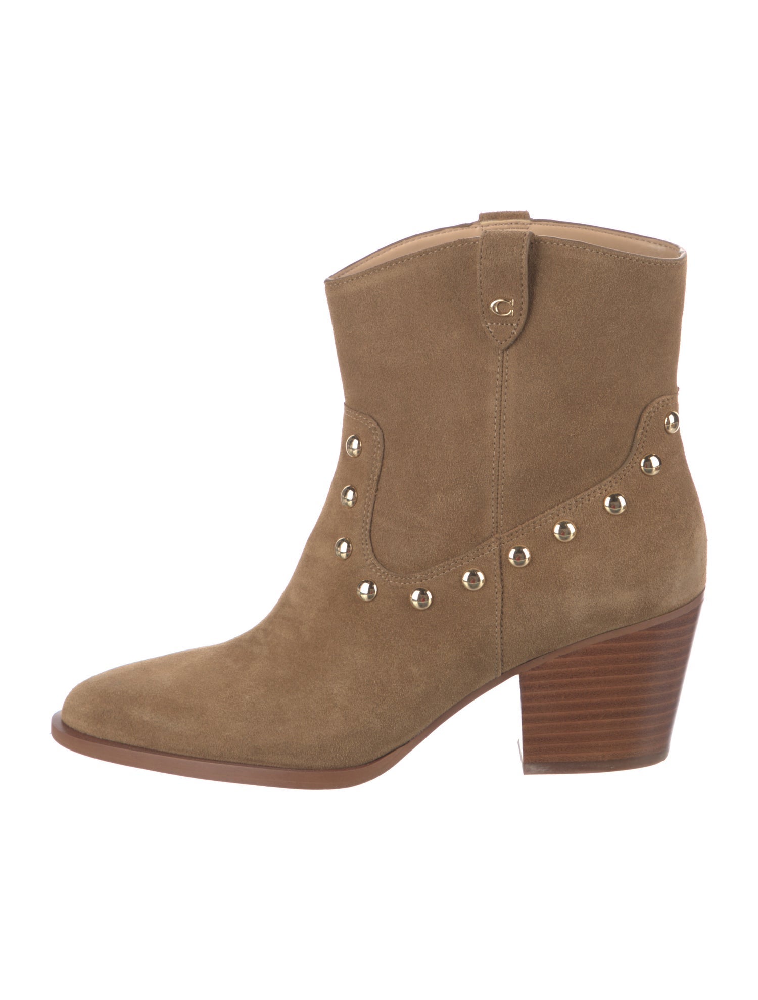 Coach Suede Studded Accents Boots