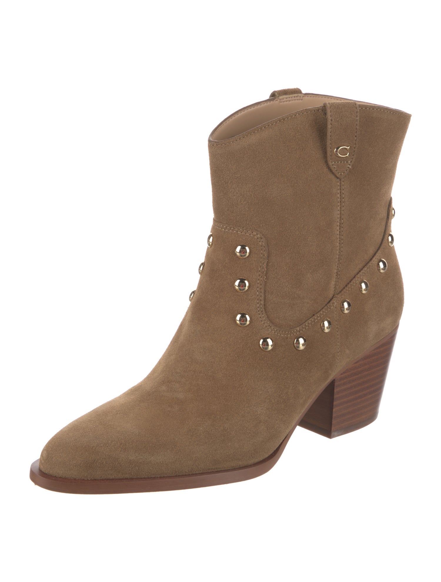 Coach Suede Studded Accents Boots
