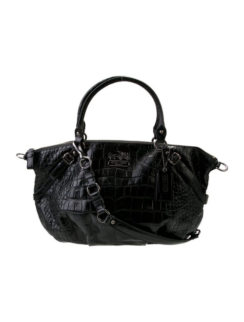 Coach Embossed Leather Top Handle Bag