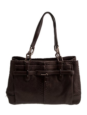 Coach Embossed Leather Shoulder Bag