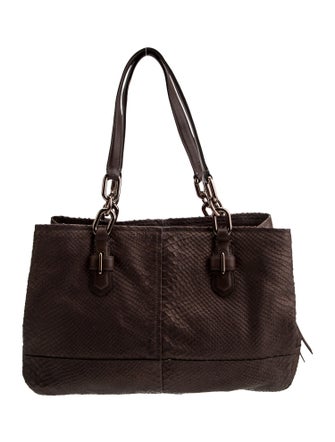Coach Embossed Leather Shoulder Bag