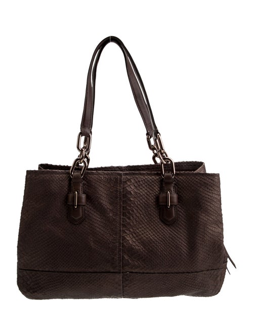 Coach Embossed Leather Shoulder Bag