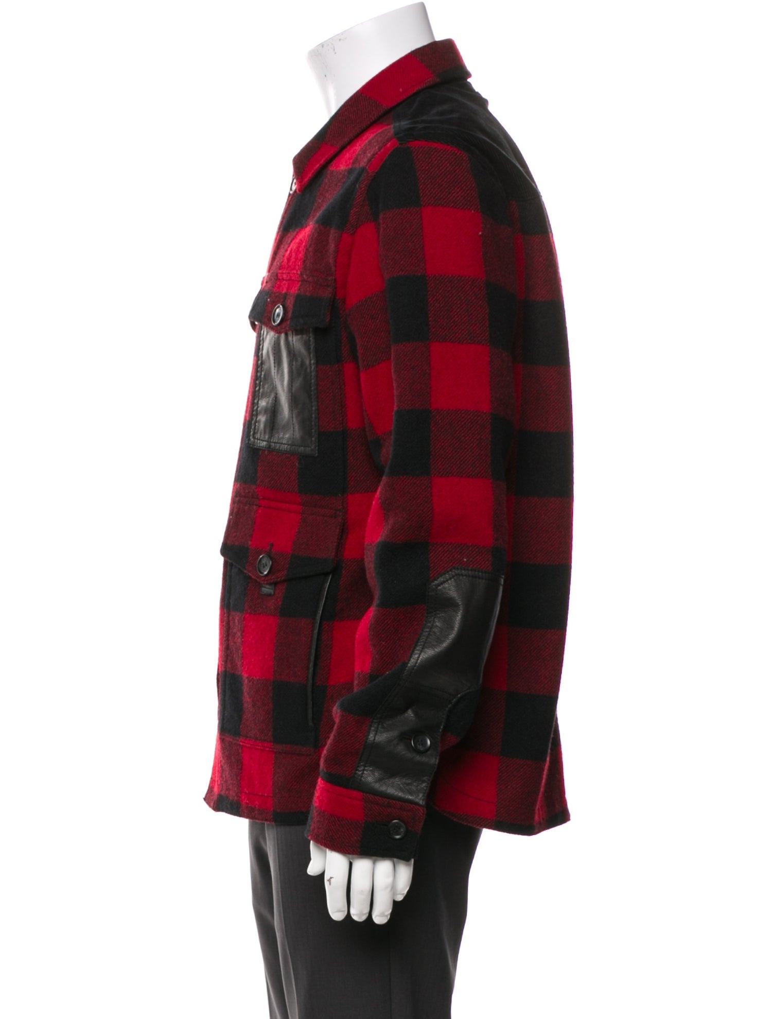 Coach Wool Plaid Print Trucker Jacket