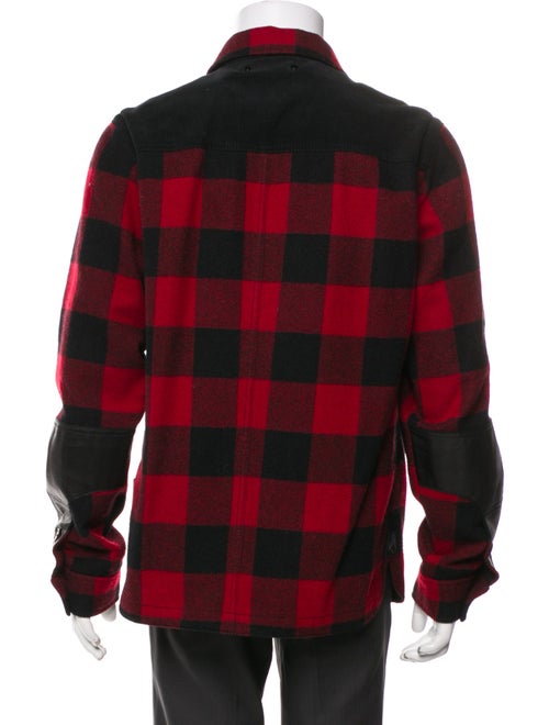 Coach Wool Plaid Print Trucker Jacket