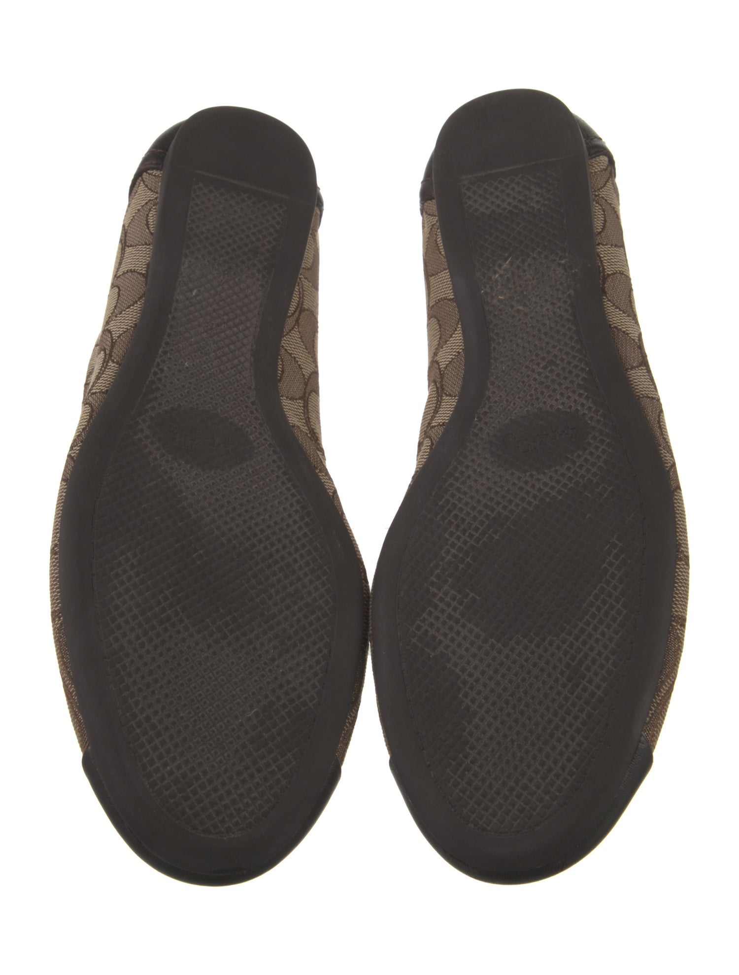 Coach Monogram Pattern Leather Ballet Flats