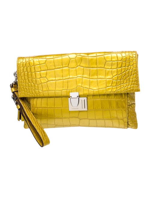 Coach Embossed Leather Clutch