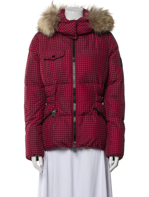 Coach Plaid Print Faux Fur Jacket