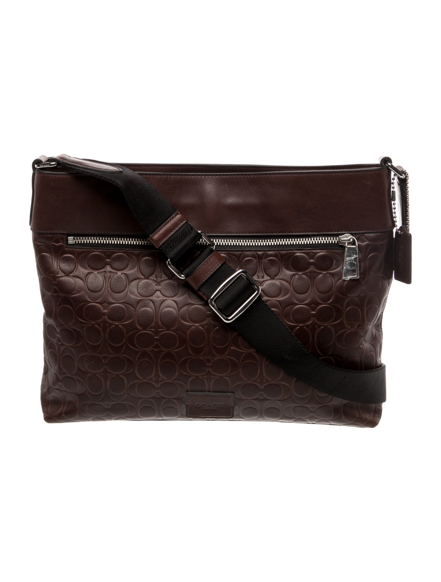 Coach Embossed Leather Messenger Bag