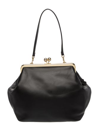 Coach Leather KissLock w/ Strap Large