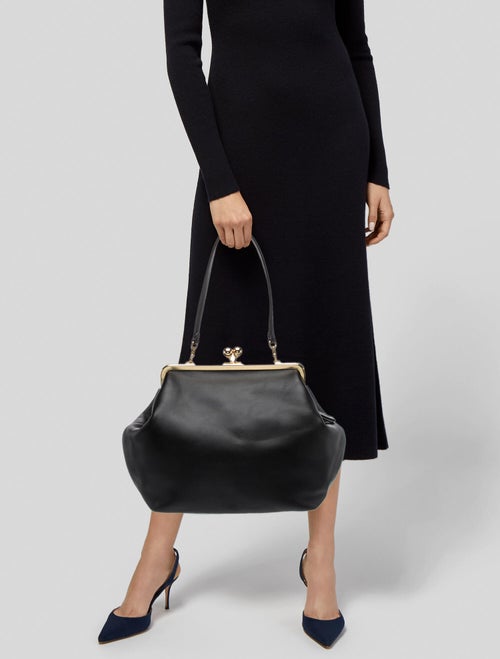 Coach Leather KissLock w/ Strap Large