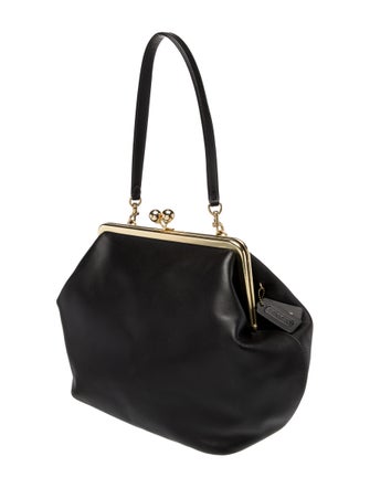 Coach Leather KissLock w/ Strap Large