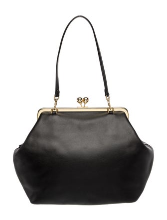 Coach Leather KissLock w/ Strap Large