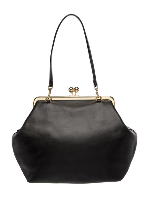 Coach Leather KissLock w/ Strap Large