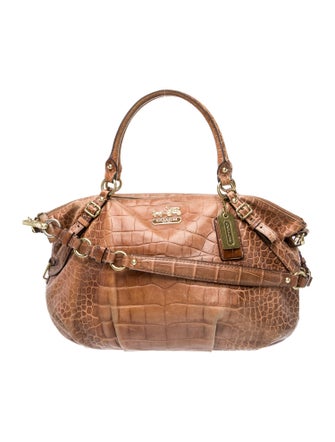 Coach Embossed Leather Top Handle Bag